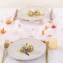 Socomi 3pcs Falll Thanksgiving Table Runner Maple Leaf Tulle Gauze Cheesecloth Embroidery Sheer Table Runners for Wedding Party Baby Shower Birthday Holiday Picnic Home Decor (10ft x 3pcs)