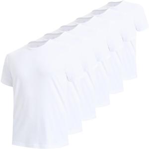 BAMBOO COOL Men's Undershirts Moisture Wicking Crewneck T Shirts, Breathable Stretch Soft Tees for Men, 6 Pack (XL)