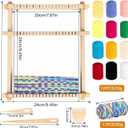 Lemonfilter Weaving Loom for Kids, 9" x 11" DIY Hand-Knitting Wooden Tapestry Weaving Loom Kit, Large Weave Frame for Adult and Beginners Handcraft Gift for Birthday Christmas