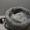 Heated Cat Bed Indoor, 20" Round Donut Deep Sleep Calming Heated Pet Beds for Cats and Small Dogs, Comfort Electric Thermal Cat Warming Bed with Adjustable Heating Pad, Washable and Indoor Use