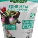Jobe's Organics Bone Meal Fertilizer Spikes, Strong Root Development for Bulbs, Tomatoes, Roses, and Other Flowering Plants, 50 Count (50 Spikes)