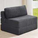 Convertible 4-in-1 Folding Sofa Bed Boneless Sleeper Chair Couch Foldable Chaise Lounger & Mattress Pocket Coils+Foam Medium Support, Portable No Assembly for Living Room/Bedroom, Twin