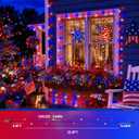 4Pack 400LED Red White and Blue Lights, Total 152ft Connectable 4th of July Patriotic Lights 11 Modes Timer 2 Festival Colors Twinkle String Light for Memorial Day Halloween(RWB & Purple Orange)