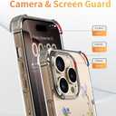 for iPhone 16 Pro Max Case,[3 in 1] with Screen Protector & Camera Lens Protector,Flower Pattern Design,Clear Soft Shockproof Slim Floral Phone Cover for Women Girls 2024 6.9"(Violets)