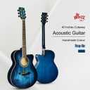 Winzz Acoustic Steel-string Guitar Beginner for Adults Students, Elegant Unique Color Design (vintage blue)