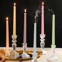 Conelist 6 Pcs Pastel Taper Candles 10 Inch Unscented Smokeless Pastel Candle Sticks Candy Color Handmade Candlesticks for Wedding Birthday Home Dining Table Decor