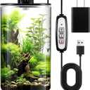 Maxdot Glass Plant Terrarium Kit with Light for Succulent, Moss, Miniature Gardening Landscape, Betta Fish Tank, Office Home Decoration, Plant Lovers Gifts(9.8 x 5.9 Inch)