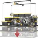 Garage Ceiling Storage Racks 4x8 FT Overhead Garage Storage Rack with Safety Lock, Heavy-Duty Ceiling Mounted Lift System and Storage Organizer, Ideal for Maximizing Overhead Space, 325 Lbs Capacity (Matte Black)