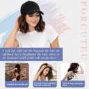Hat Wigs for Women Baseball Cap with Hair Extensions Short Wave Synthetic baseball Cap Wig for Women Adjustable Hat with Hair Attached for Daily Use(14inch)