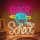 LUCUNSTAR Back to School Neon Sign Neon Signs for Wall Decor School Classroom Decor Neon Book Light Sign for Classroom with Dimmable Switches for Classroom Decor