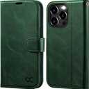 OCASE Compatible with iPhone 15 Pro Max Case Wallet Case, PU Leather Flip Folio Case with Card Holders RFID Blocking Kickstand Shockproof Phone Cover 6.1 Inch 2023, Blackish Green