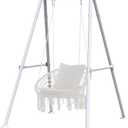 G TALECO GEAR Hammock Chair Stand,Heavy-Duty Steel 300LBS Multi-Use Hammock Stand for Outdoor Indoor, Swing Chair not Include (White)
