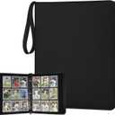 9 Pocket Card Binder, Premium Zip Trading Card Binder, 720 Double Sided Pocket PU Card Collection Binder, Collector Card Album, Card Folder for MTG, TCG, Sports Cards, Game Cards (Black1)