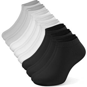 Ankle Socks for Women, 8 Pairs Premium Cotton Non Slip Lightweight Casual Low Cut Socks, Size: 8-11