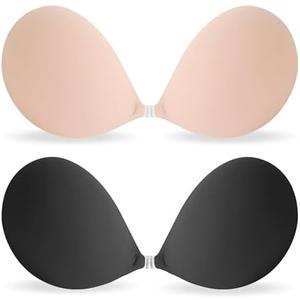 MITALOO Adhesive Bra Invisible Sticky Strapless Push up Backless Reusable Silicone Covering Nipple Bras, Size D