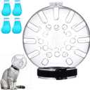 Cat Muzzle for Grooming Adjustable Hood with Paw Covers, Breathable Cats Helmet Anti Bite Muzzles Anti Scratch Boots Silicone Kitten Bubble Muzzle and Paw Protector for Pet Bathing Cat Claw Care