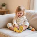 SAOROPEB 4-Pair Baby Girls Socks, Non-Slip Grips for Babies Toddler, Ankle Socks for Girls (0-12 Months, Cookie)