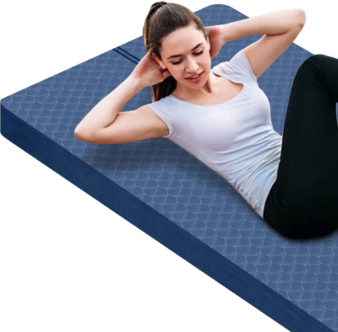 Nuveti Large Exercise Mat - 15mm/20mm/30mm Thick Yoga Mat | Workout Mat for Fitness, Yoga, Pilates, Stretching & Floor Exercises for Women & Men with Free Carrying Bag