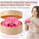 1PCS Dumpling Glitter Stress Ball, Cute Squishy Toys for Kids – 3.94" Squishy Stress Sugar Balls for Adults, Squeeze Sensory Toys for Classroom Prizes Decompression Gift for Anxiety Relief (Pink)