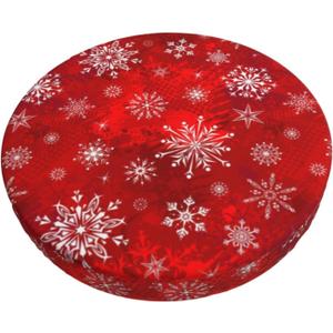 ICOMON 12 Inch Padded Christmas Round Bar Stool Cover Cushion with Elastic Fabric Round Chair Seat Cushion for Wooden Metal Stools