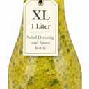 kitchentoolz 32oz Salad Dressing Shaker Bottle – Tall Glass Bottle Salad Dressing Dispenser Container with Tamper-Proof Lid – Ideal for Marinades and Sauces – 1 Pack