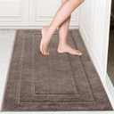 PURRUGS Machine Washable Kitchen Rug 32" x 47", Non-Slip/Skid Kitchen Runner Rugs & Floor Mats, Super Absorbent Soft Standing Mats for Kitchen, Sink & Laundry, Grayish Brown