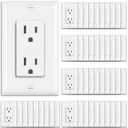 BESTTEN Decorator Receptacle Outlet, 15 Amp Electrical Wall Outlet, Non-Tamper Resistant, Decor Wallplate Included, 15A/125V/1875W, UL Listed, 50 Pack, White