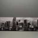 DJSYLIFE Miami Skyline Wall Art Decor Panoramic Cityscape Picture Modern USA City Night View Canvas Prints for Bedroom Office Living Room Decoration Stretched and Framed Ready to Hang 13.8"x47.3" (47.3L" x 13.8W")
