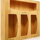 Bamboo Food Bag Storage Organizer for Kitchen Drawer, Baggie Holder for Solimo, Glad, Hefty Gallon, Quart, Sandwich and Snack Variety Size Bags (1 Box 4 Slots)