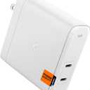 Spigen GaN III 1402 PD3.1 140W 100W 2 Ports Foldable Dual USB C Laptop Wall Charger for MacBook Pro 16 14 13 Vision Pro M3 M2 Max Air Galaxy Book Dell iPad PPS Type C Super Fast Charging Power Adapter
