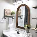 LOSOUR Arched Mirror, Farmhouse Decor Solid Wood Frame Wall Mirror, Bathroom Mirrors, Large Vintage Mirror for Bathroom, Living Room,Bedroom, Entryway, Hallway,Foyer (Coffee, 36" L x 24" W)