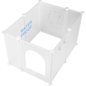 Large Cat Litter Box Cover Enclosure with Waterproof Splash Guard, Row-Hook, DIY Shield, Safe Material, Easy Install & Clean, Privacy Screen for Most Litter Boxes, L27W21H17 in