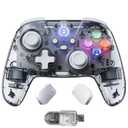 momen Wireless PC Gaming Controller for Switch 2 Pro/Steam Deck Controller with Paddles, Game Control with Hall Effect Joysticks & 2.4G Dongle, Clear Bluetooth Gamepad for Windows/Android/iPhone