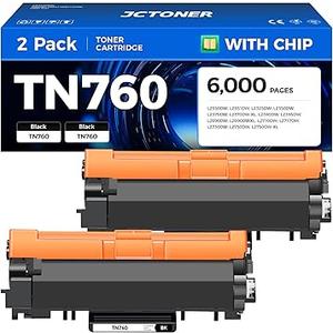TN760 Two Pack  Toner Cartridge Compatible Replacement for Brother TN760 TN-760 TN730 TN-730 for MFC-L2690DW MFC-L2710DW MFC-L2750DW HL-L2370DW HL-L2395DW DCP-L2550DW HL-L2350DW Printer Toner Cartridges