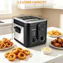 Pukomc 2.5L Deep Fryer With Basket,Adjust Temp & Time,Removable Pot & Lid