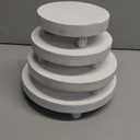 Geetery 4 Pcs Wooden Risers for Display Wood Pedestal Stand Mini Tray Stand Round Wooden Pedestal Holder Rustic Riser for Decor Tiered Tray Decor Home Kitchen, 5/6/7/8 Inch(White)