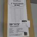 Lotus & Windoware Cordless, 2 Inch Faux Wood Blind, 39" Wide x 72" Long, Window Blinds, Blinds & Shades, Blinds for Indoor Windows, Embossed, Bright White