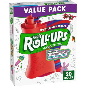 Fruit Roll-Ups Fruit Flavored Snacks, Variety Value Pack, 20 Ct, 10 oz
