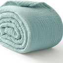100% Cotton Muslin Blanket California King 120" x 90", 6 Layers Breathable and Lightweight Oversized Blankets for Bed, Soft Cooling Gauze Blanket for Adults All Season, Mint