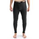 Realtree Men's Heavyweight Cotton Polyester Thermal Long Johns Underwear Bottom, Black, Medium