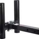Dual Hitch Flag Mount Holder, 2" Hitch Receiver, Black Powder Coated Steel, 8.5" or 11.5" Length, 2 Positions, Adjustable Thumbscrew, Holds Flagpoles Up to 2" Diameter