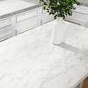 Stickyart 24"x160" Thick White Marble Contact Paper for Bathroom Countertops Waterproof Granite Look Marble Effect Interior Film Vinyl Self Adhesive Removable Marble Contact Paper for Countertops