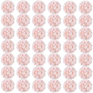 Auihiay 64pcs Hydrangea Artificial Flowers, Silk Hydrangea Heads with Stems, Pink Hydrangea Flowers for DIY Wedding Centerpiece Baby Shower Home Party Decor (Pink)