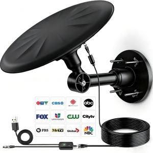 Omni Directional TV Antenna Outdoor, Outdoor Antenna for Smart TV, 720 Long Range Reception Digital HD Signal, with Super Signal Booster, for Attic/Camping/RV/Boat, 2026 Latest