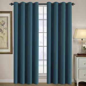 H.VERSAILTEX Blackout Curtain for Living Room Thermal Insulated Window Treatment Curtain Extra Long 96 inch Length Energy Saving Solid Grommet Top Blackout Drape, One Panel, Dark Teal, 52" W x 96" L