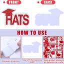 48 Pcs Homecoming Mum Glitter Cut Out Sticker Senior Die Cut Stickers Homecoming Mum Supply Prom Corsage Placard Flowers Embellishment Centerpiece Accessories Game Dance Decor(Red Silver)