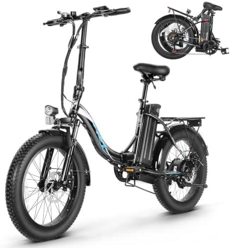 Vivi Foldable Electric Bike 48V 499.2WH Ebike for Adults Peak 1000W | 20" x3.0 Fat Tire Electric Bike for Adults, Electric City Bike Up to 50 Miles, Step-Thru E bike, 7-Speed, Cruise Control