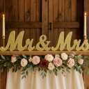Mr & Mrs Sign for Wedding Table, Wedding Decorations for Reception, Large Wooden Letters Centerpieces Decor for Sweetheart Table, Ceremony, Anniversary, Party and Valentine's Day(Golden)