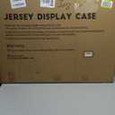 JupDec Jersey Frame Display Case, Large Clear Acrylic Shadow Box with UV Protection for Baseball Basketball Football Soccer Hockey shirts, Wall Mount Wooden Showcase, Idea Gift for Sports fans, 1 pack