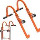 2 Pack Heavy Duty Ladder Roof Hook with Wheel Rubber Grip T-Bar for Damage Prevention,500 lbs Weight Ratin,Fast & Easy to Access Steep Roof